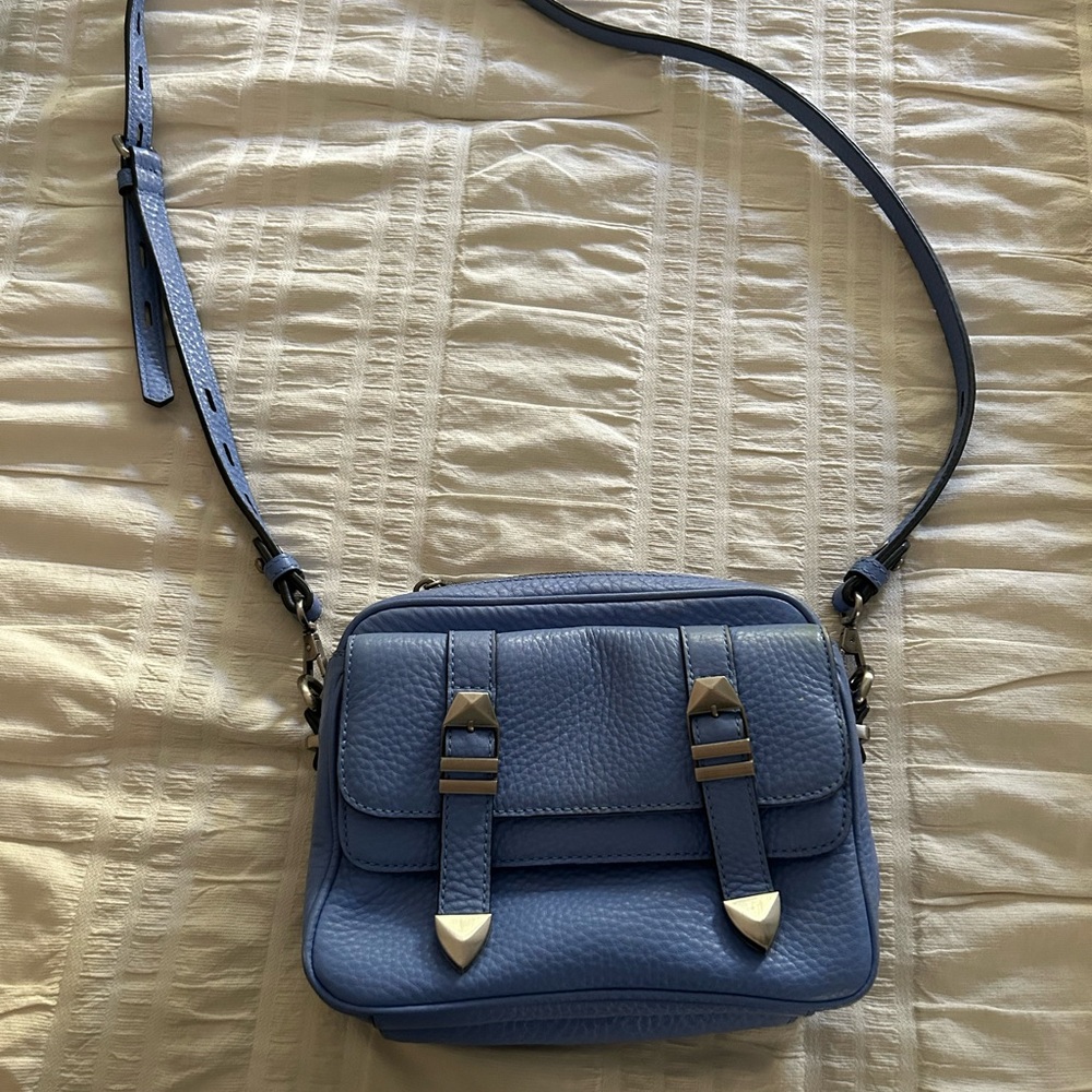 Rebecca Minkoff crossbody. 100% genuine leather. Beautiful blue. EUC